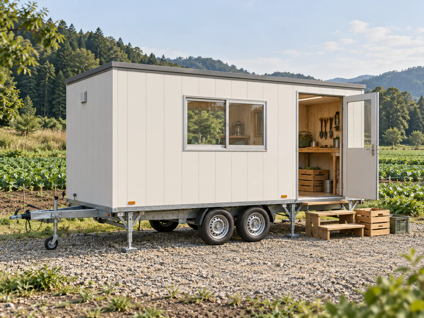 農具や資材を置く作業小屋としての活用イメージ（AI生成）